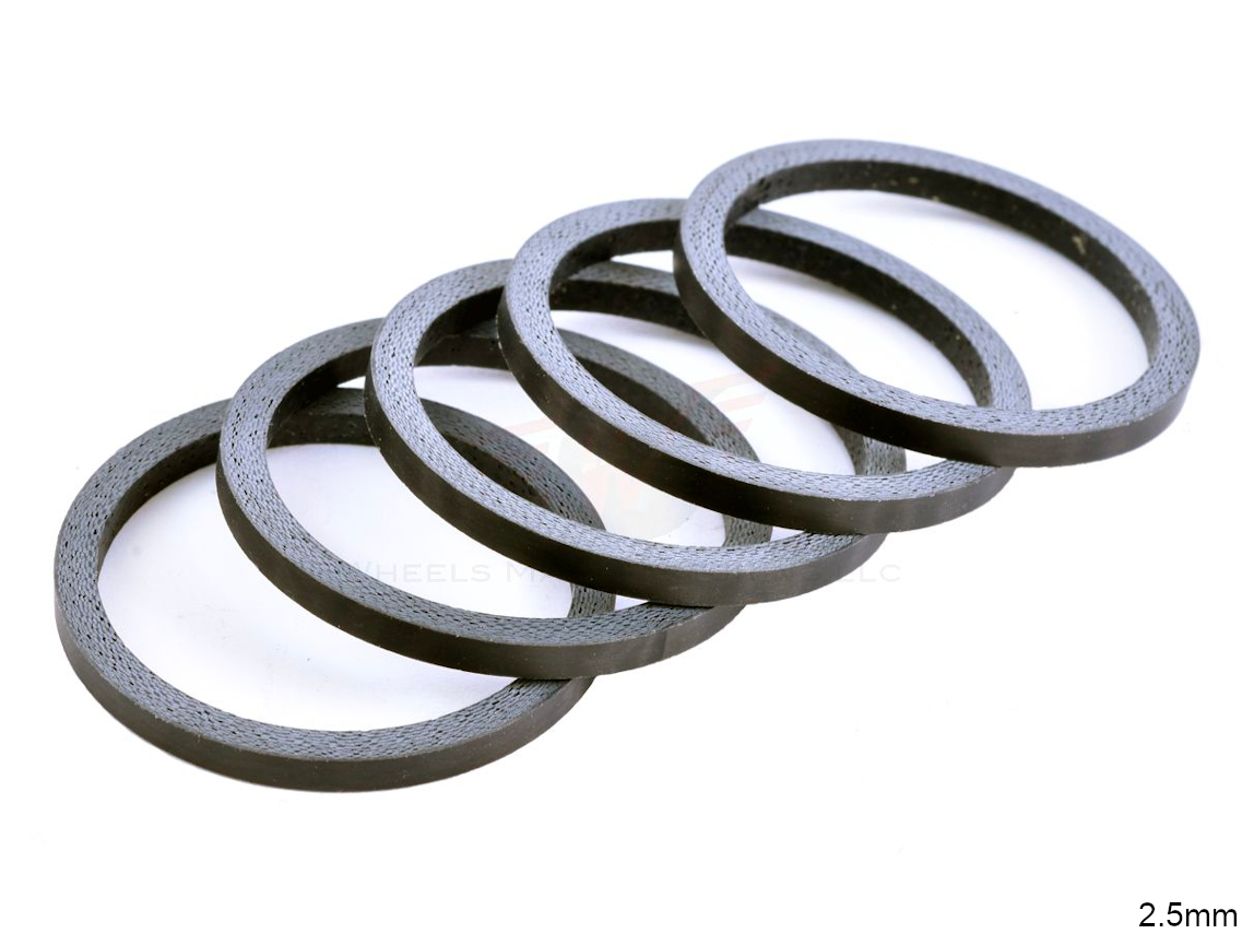 Wheels MFG 1-1/8 Carbon Headset Spacers (5pcs) 4 Wheels MFG 1-1/8 Carbon Headset Spacers (5pcs) - Image 2